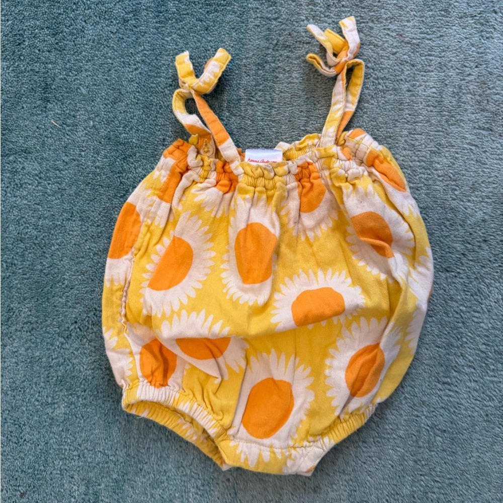 Hanna Andersson Sunflower Print Kids Romper